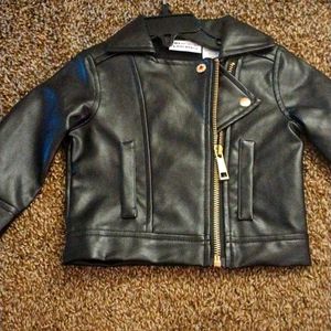 Toddler leather jacket, black size 18months